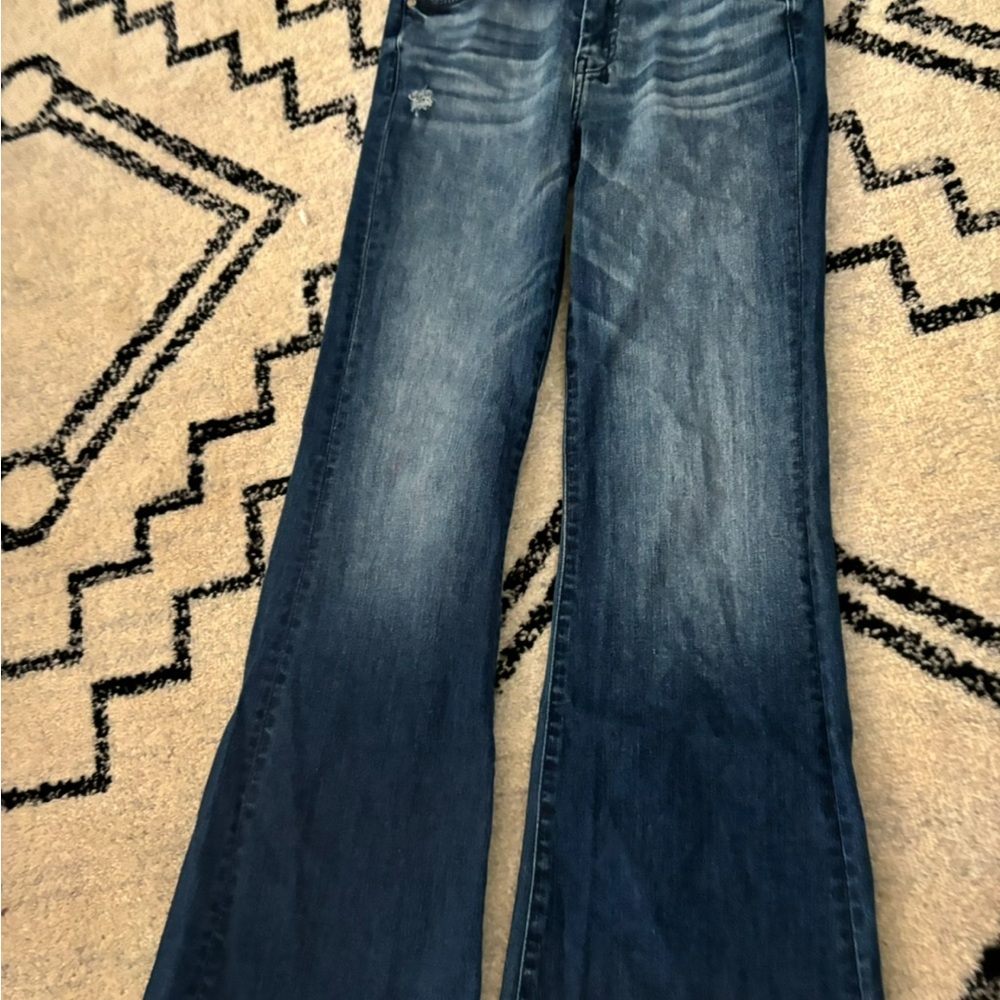 7 For All Mankind Dark Blue Flare Jeans